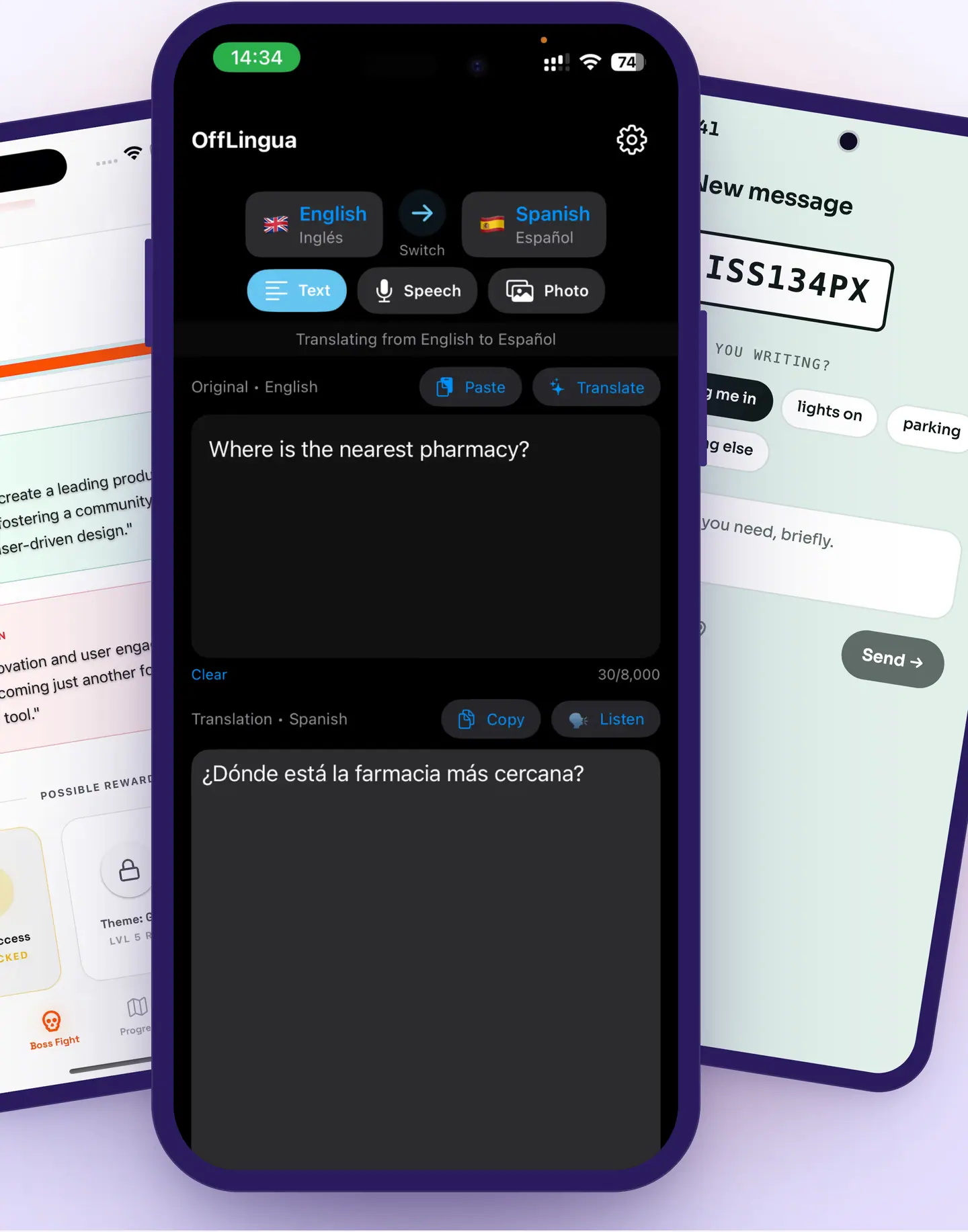 Apps screen with example data